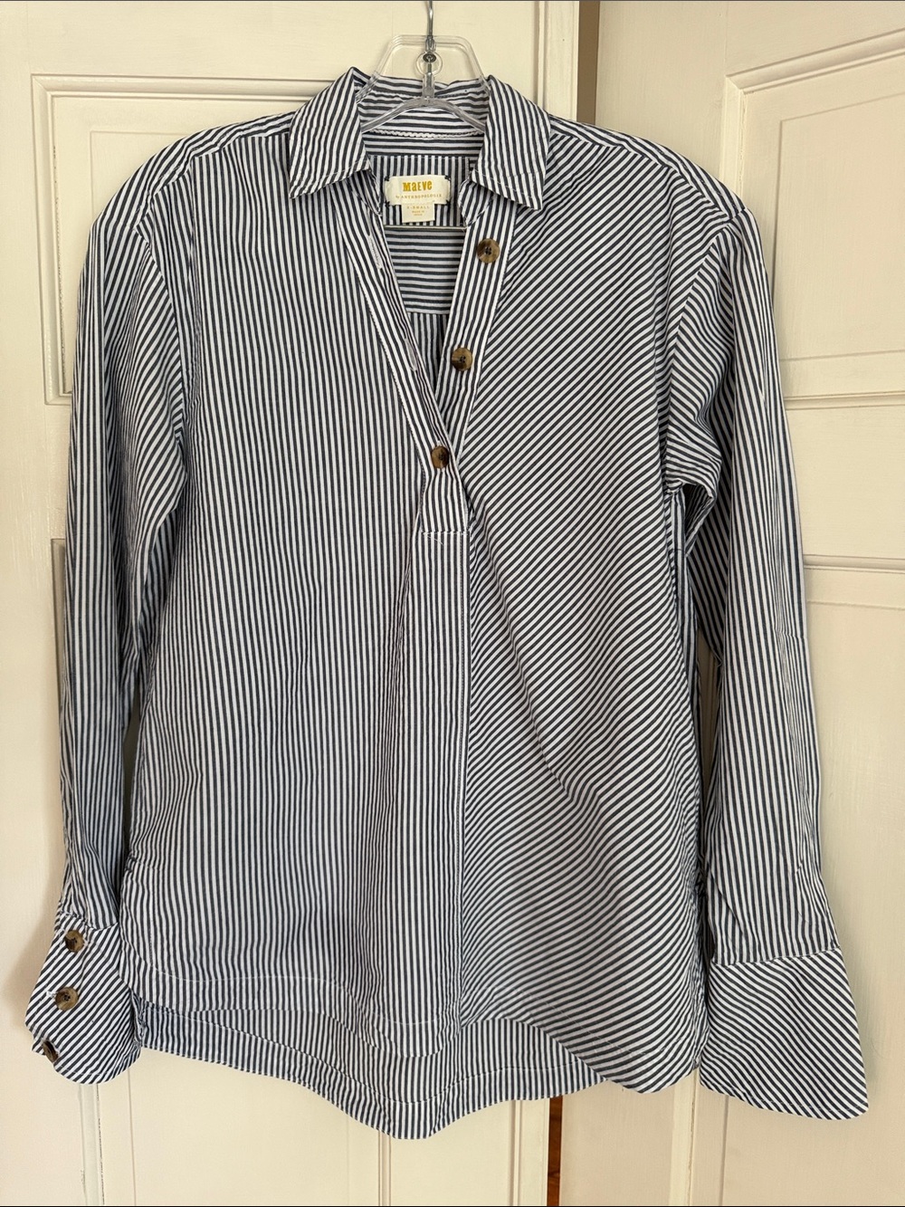 Anthropologie Maeve Striped popover Shirt XS